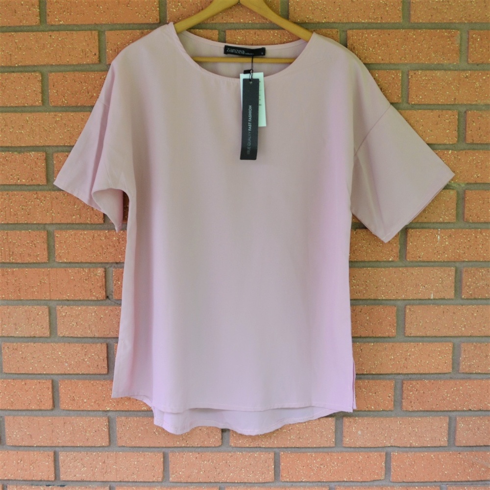 3/$20 NWT Zanzea- Blush/Mauve Thin Blouse